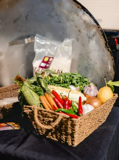 Fresh produce from a local food vendor